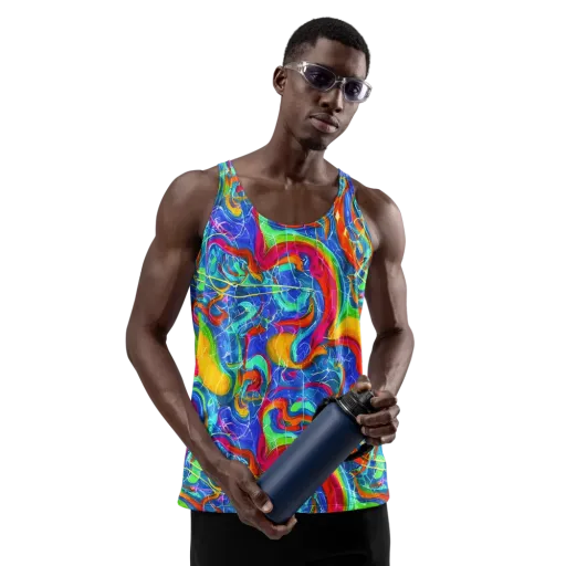 Mosaic Mirage on a Men's Tank Top