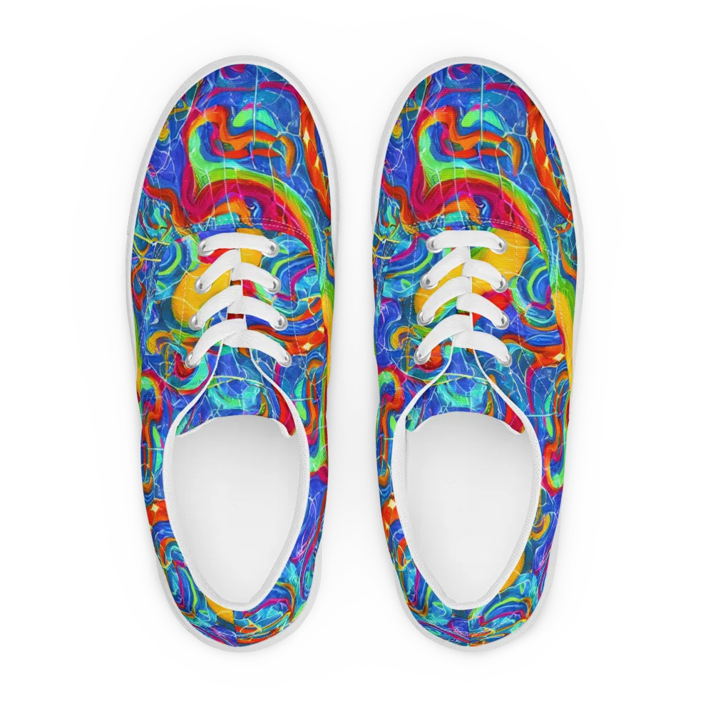Mosaic Mirage on Men's Lace-Up Canvas Shoes — Front