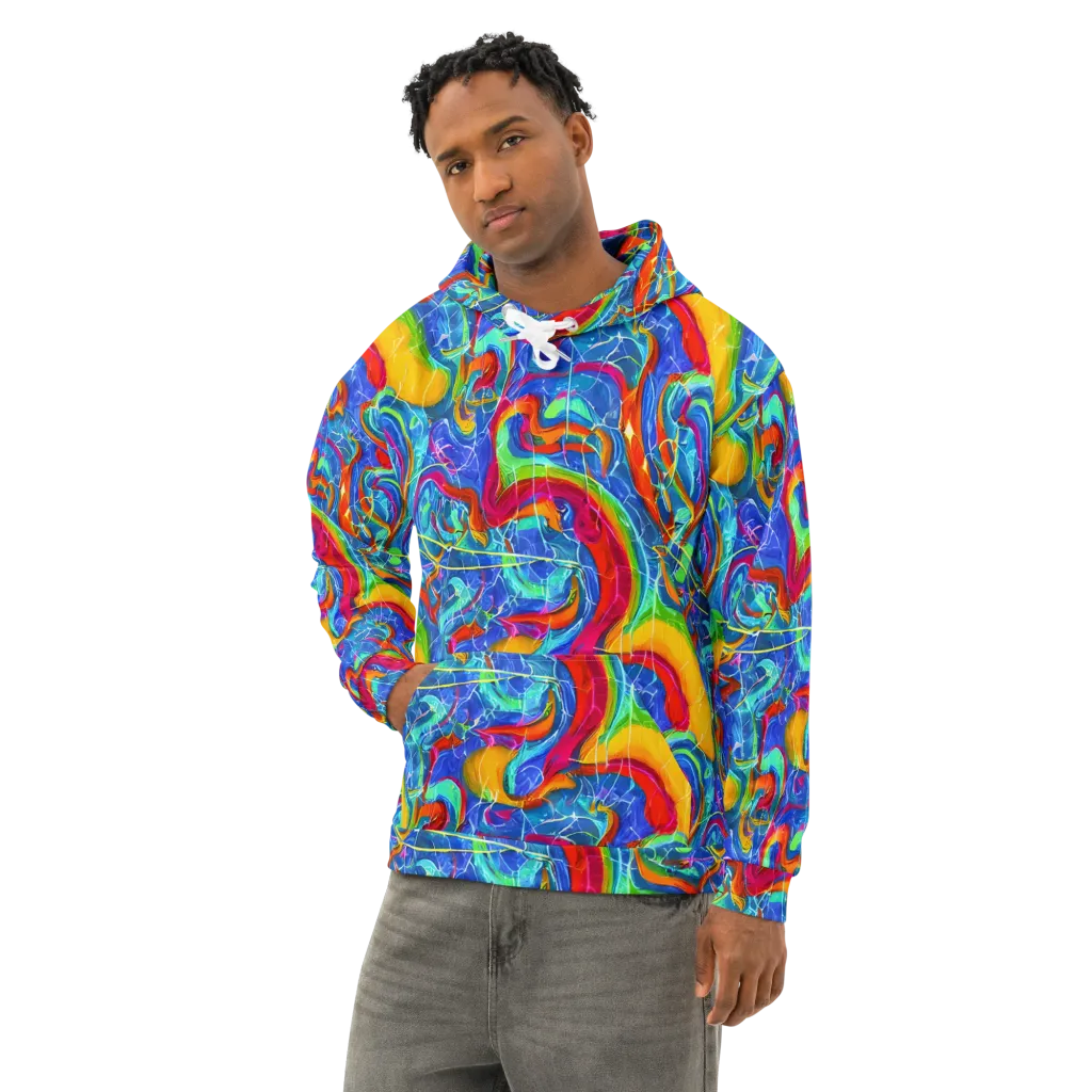Mosaic Mirage on Cotton Hoodie — Left Front