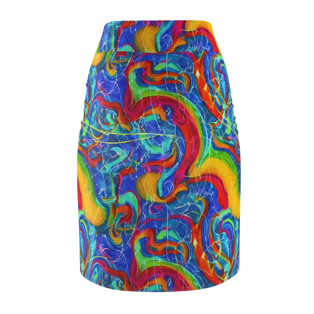 Mosaic Mirage on Pencil Skirt — Back