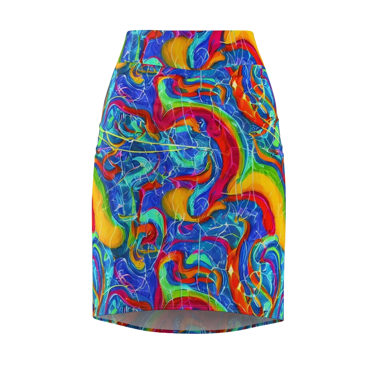 Mosaic Mirage on Pencil Skirt — Front