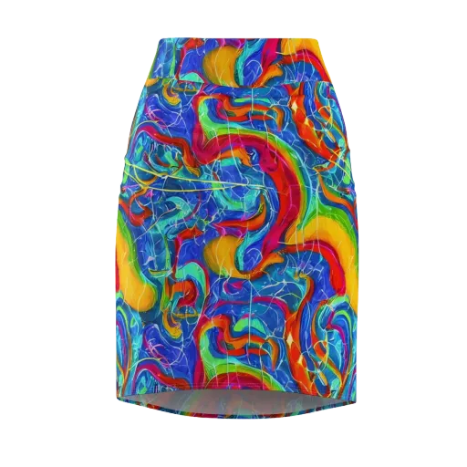 Mosaic Mirage on a Pencil Skirt