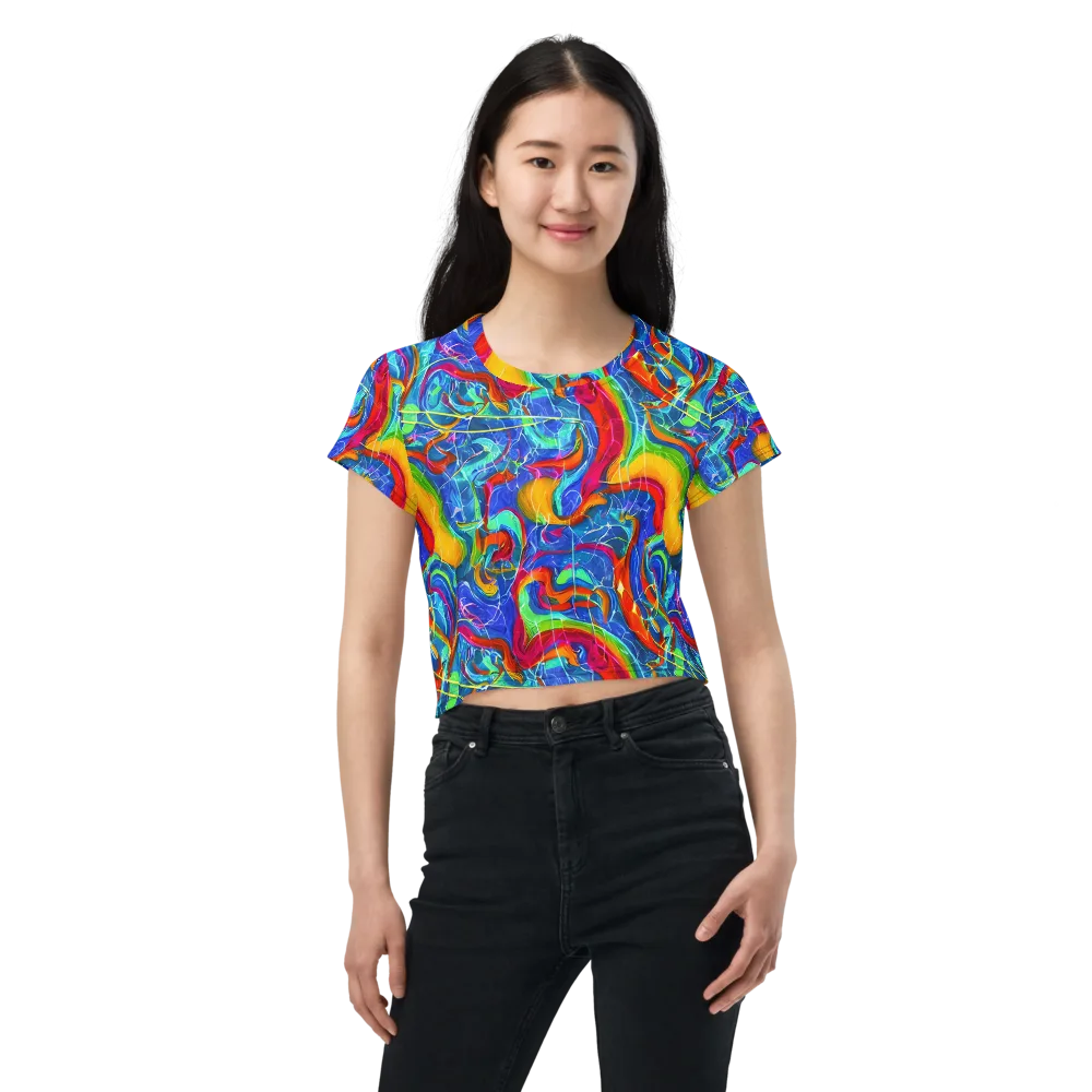 Mosaic Mirage on Crop Tee — Front