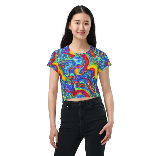 Mosaic Mirage on a Crop Tee