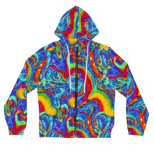 Mosaic Mirage on a Women's Full-Zip Hoodie