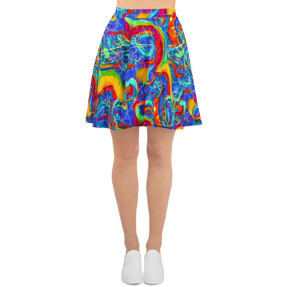 Mosaic Mirage on Skater Skirt — Front