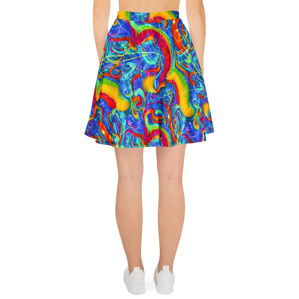 Mosaic Mirage on Skater Skirt — Back