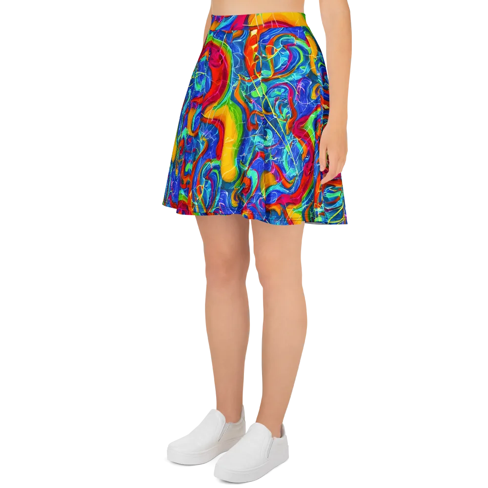 Mosaic Mirage on Skater Skirt — Left