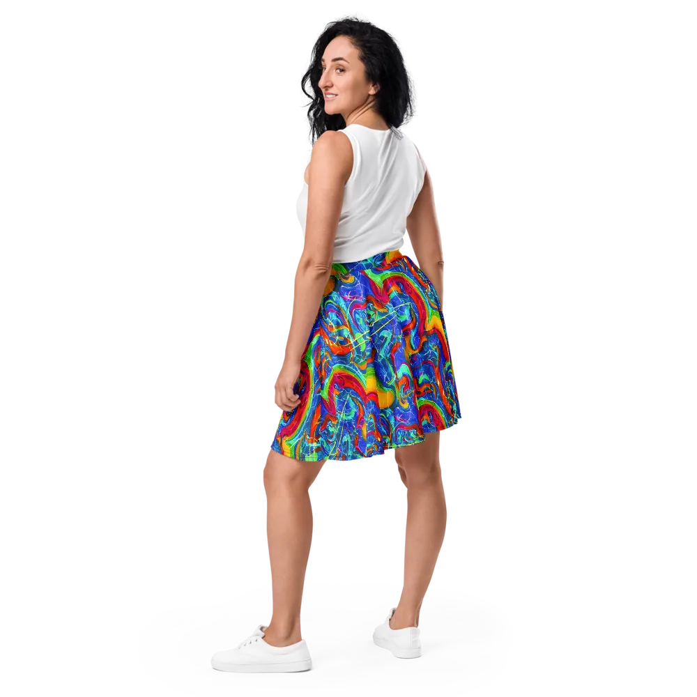 Mosaic Mirage on Skater Skirt — Back