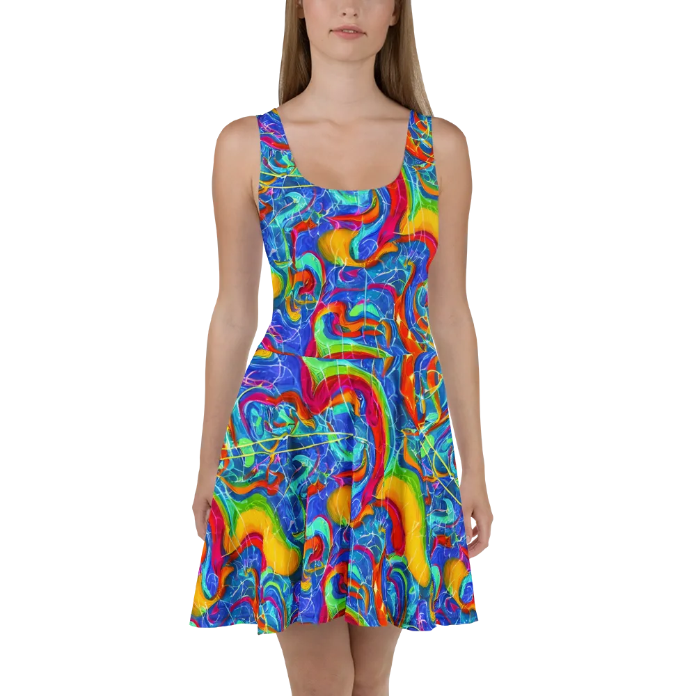 Mosaic Mirage on Skater Dress — Front