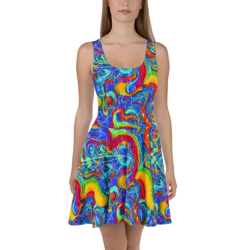 Mosaic Mirage on a Skater Dress