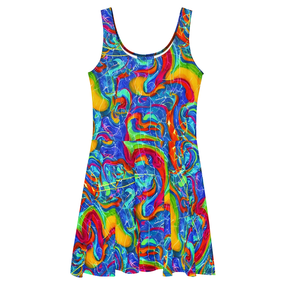 Mosaic Mirage on Skater Dress — Front