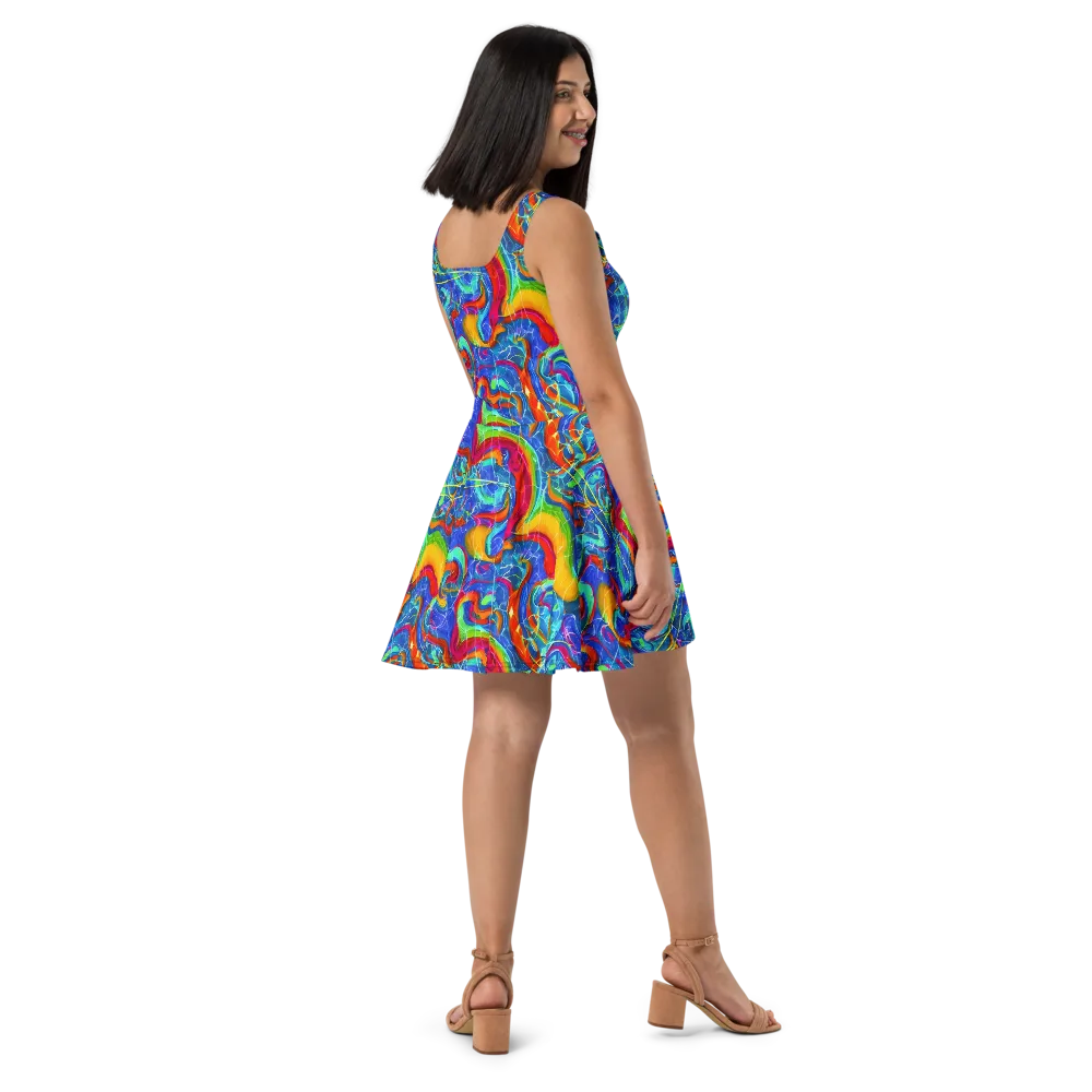 Mosaic Mirage on Skater Dress — Right