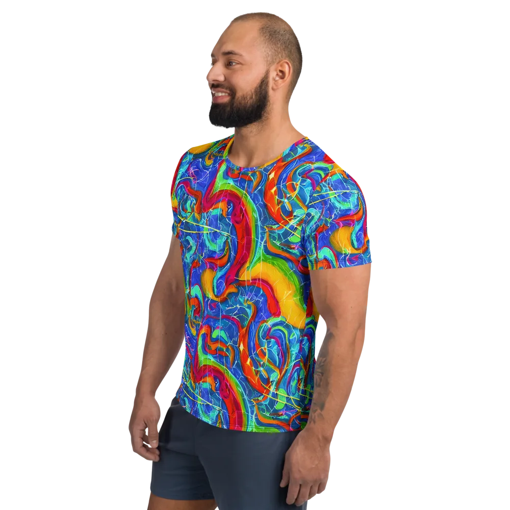 Mosaic Mirage on Men's Athletic T-Shirt — Left