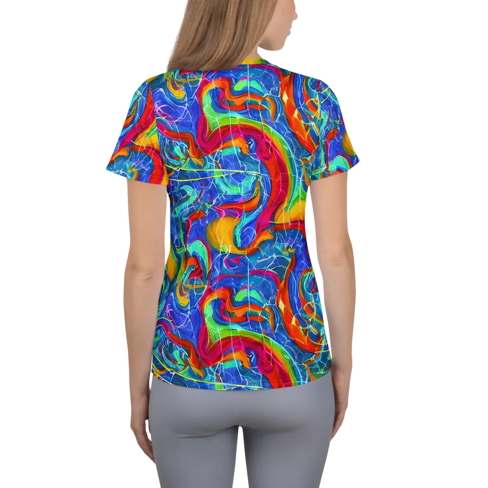 Mosaic Mirage on Women's Athletic T-Shirt — Back