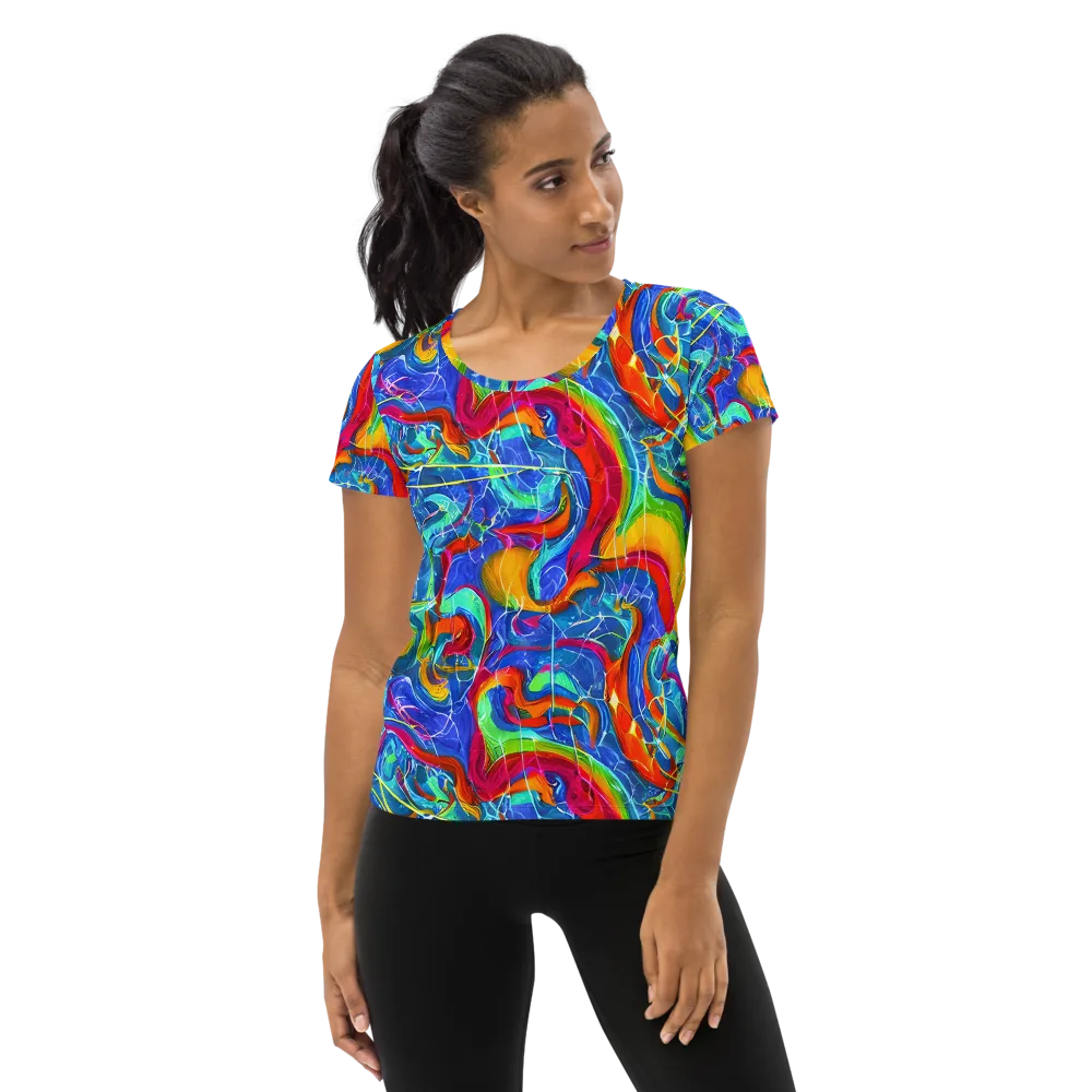 Mosaic Mirage on Women's Athletic T-Shirt — Front