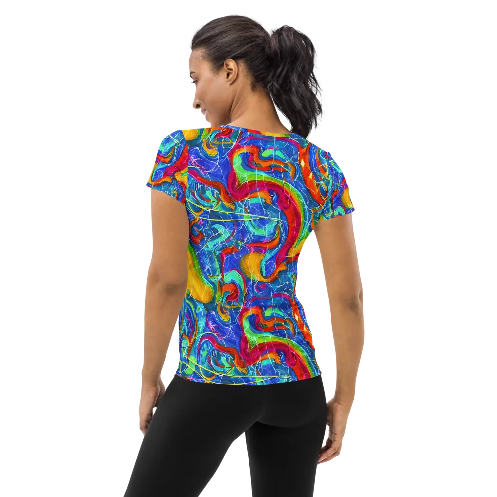 Mosaic Mirage on Women's Athletic T-Shirt — Back