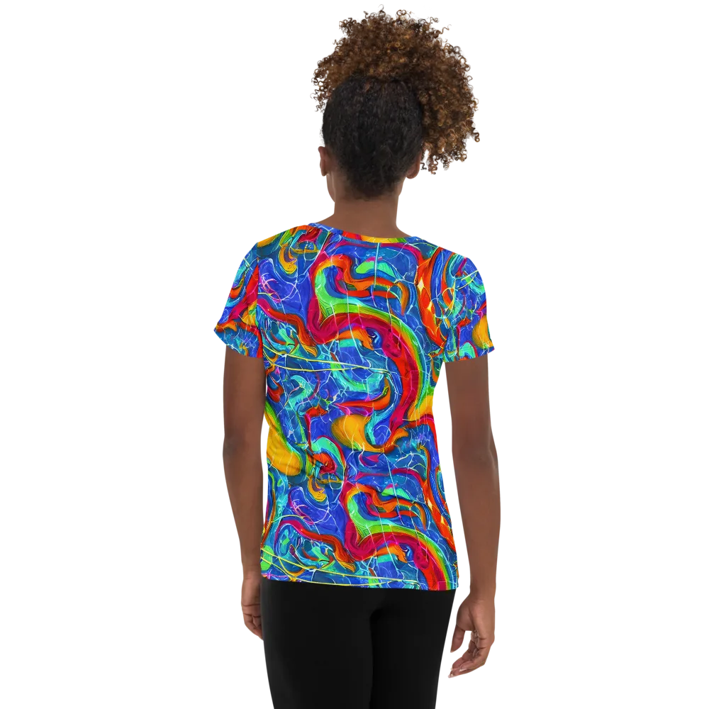 Mosaic Mirage on Women's Athletic T-Shirt — Back