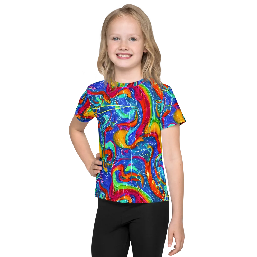 Mosaic Mirage on Kids Crew Neck T-Shirt — Front