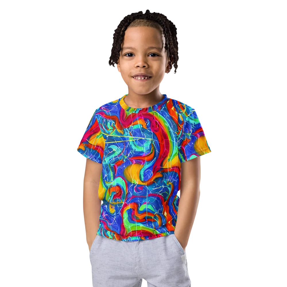 Mosaic Mirage on Kids Crew Neck T-Shirt — Front