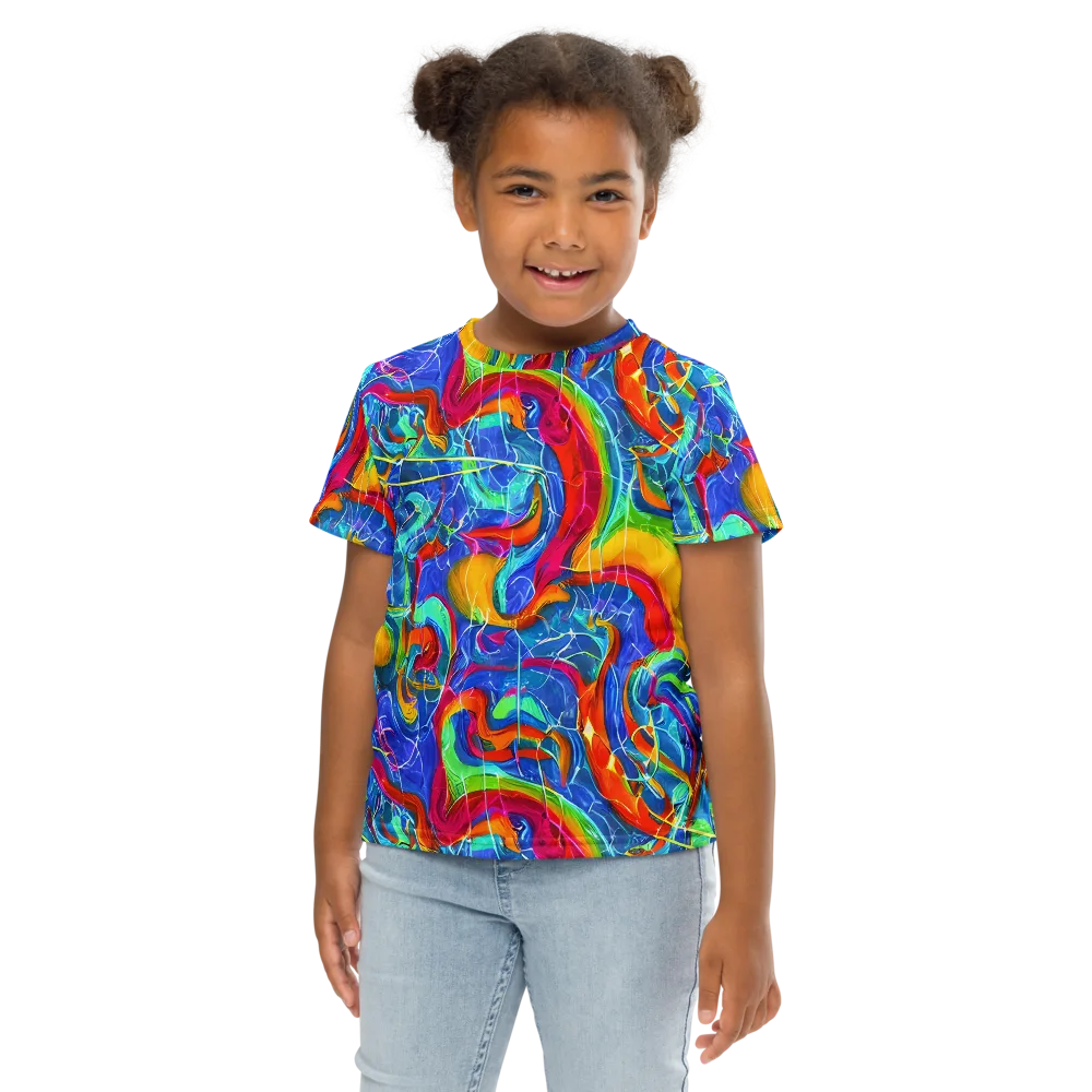 Mosaic Mirage on Kids Crew Neck T-Shirt — Front