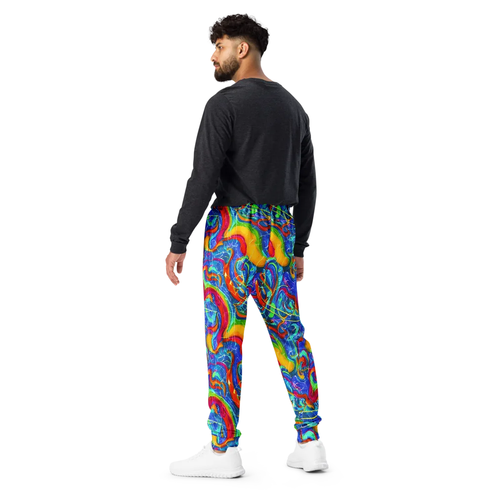 Mosaic Mirage on Men's Joggers — Back