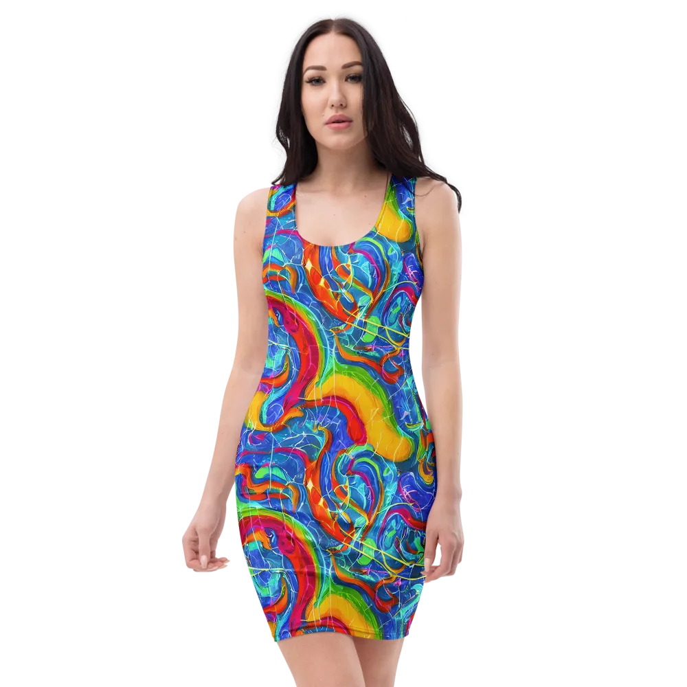 Mosaic Mirage on Bodycon Dress — Front