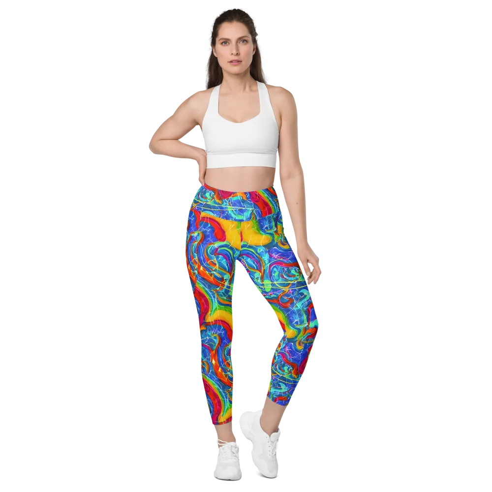 Mosaic Mirage on Leggings with Pockets — Front