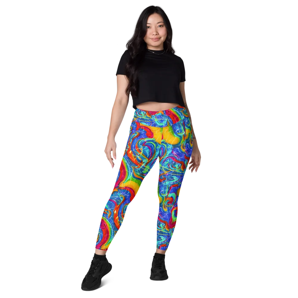 Mosaic Mirage on Leggings with Pockets — Front