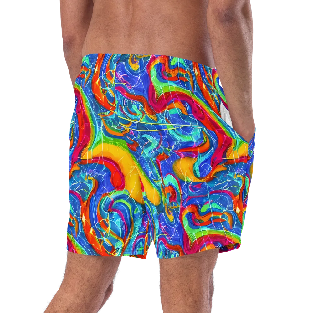 Mosaic Mirage on Swim Trunks — Right Back