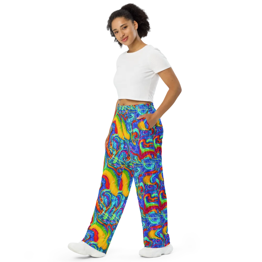 Mosaic Mirage on Wide-Leg Pants — Left Front