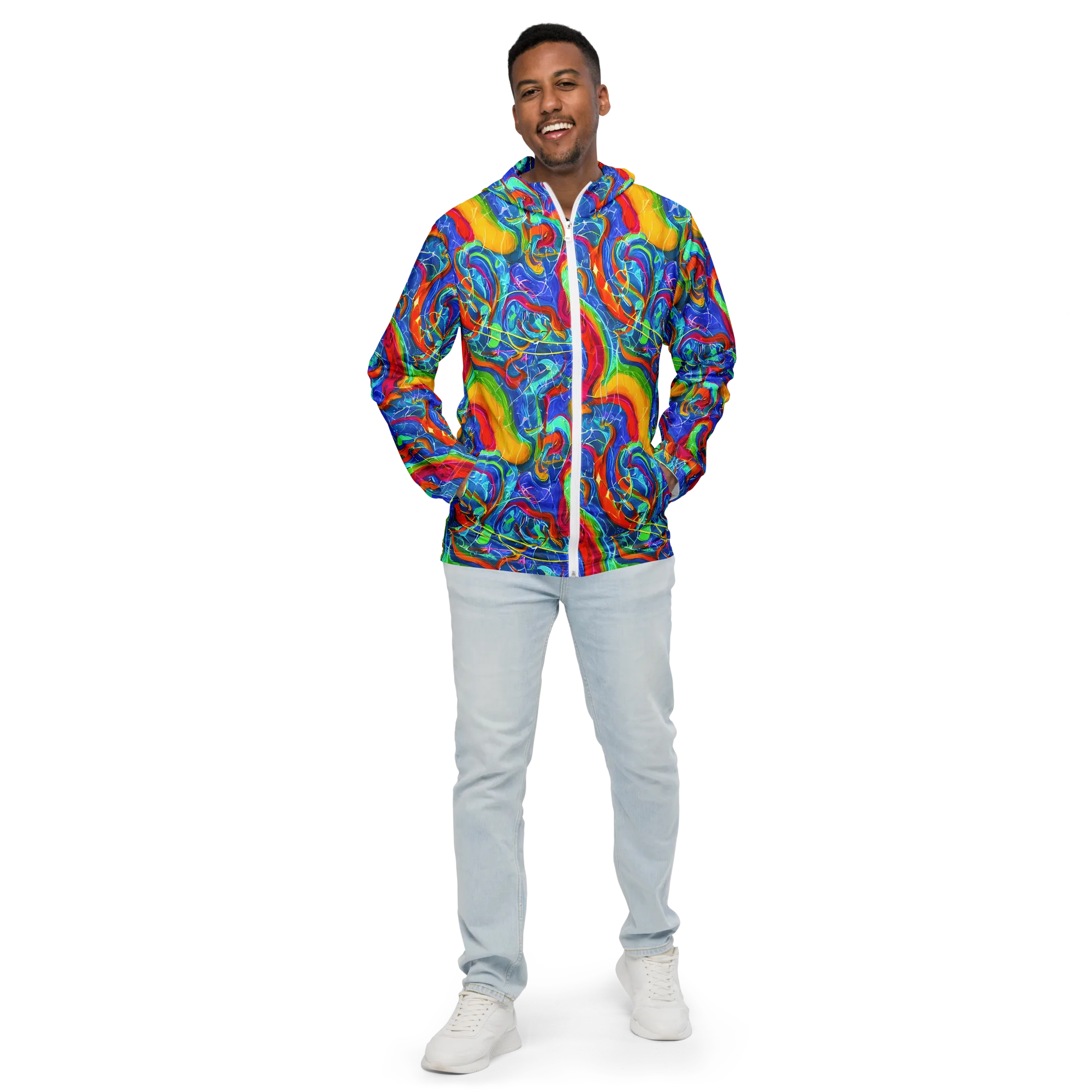 Mosaic Mirage on Men's Windbreaker — Front