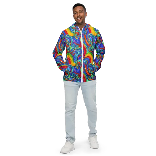Mosaic Mirage on a Men's Windbreaker