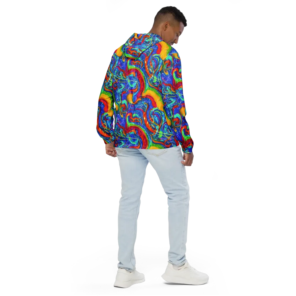 Mosaic Mirage on Men's Windbreaker — Back