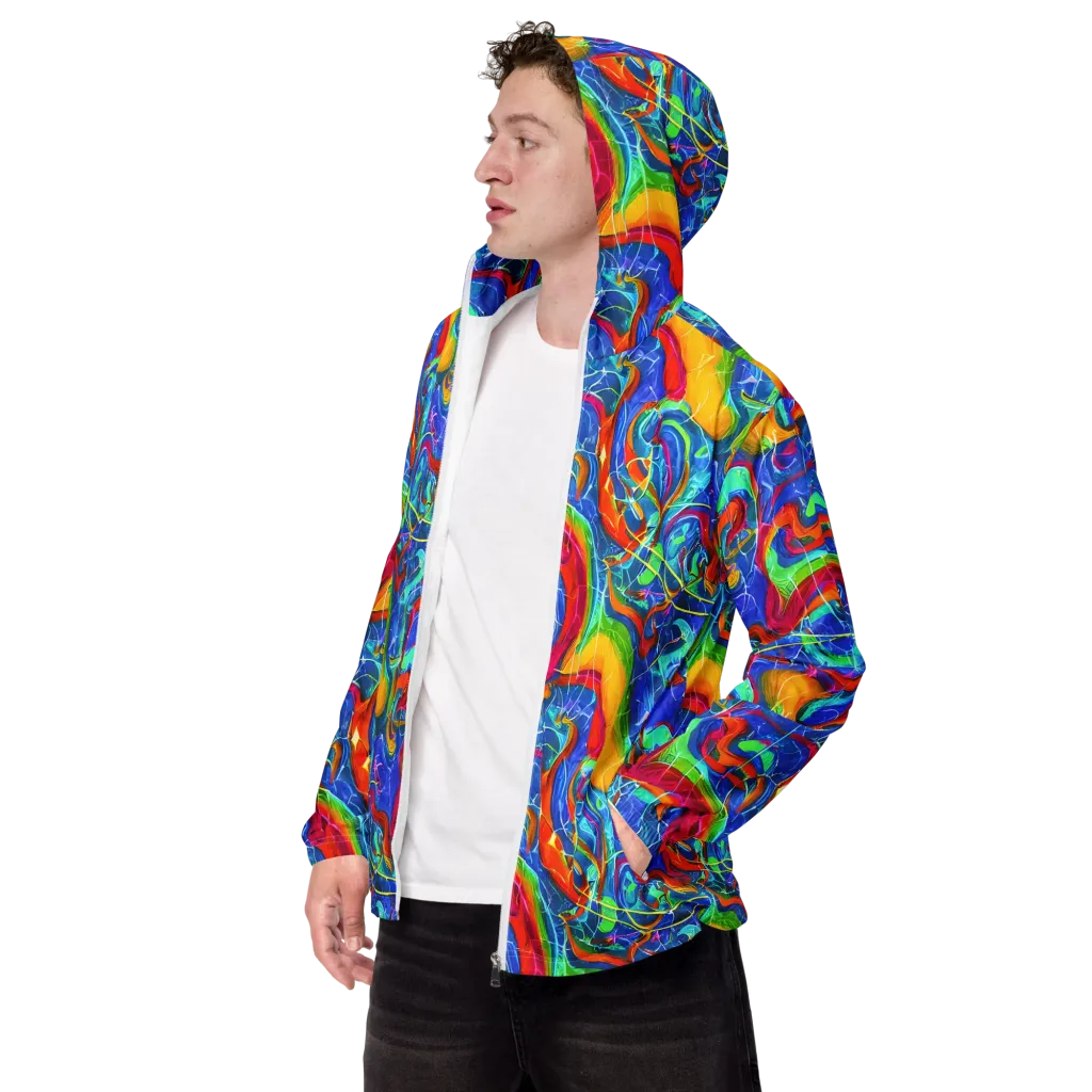 Mosaic Mirage on Men's Windbreaker — Left Front
