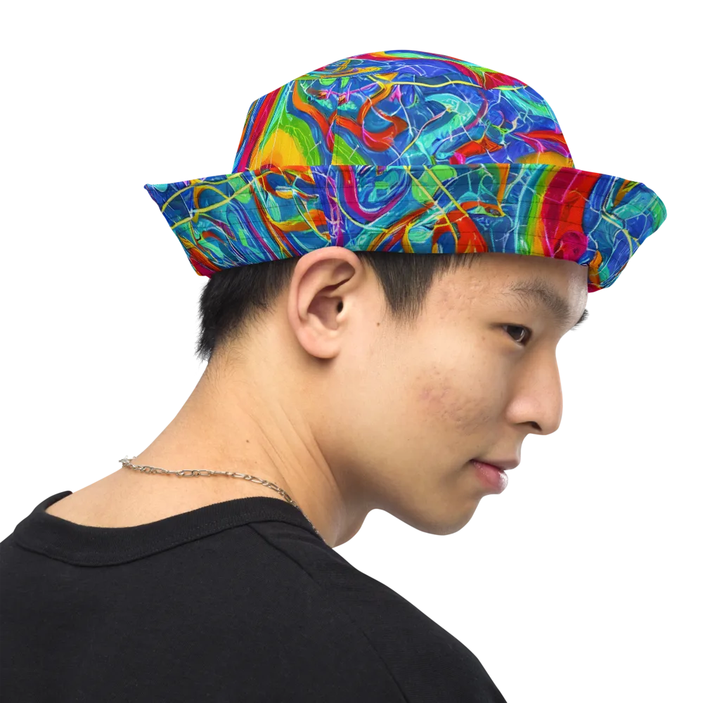 Mosaic Mirage on Reversible Bucket Hat — Right Outside