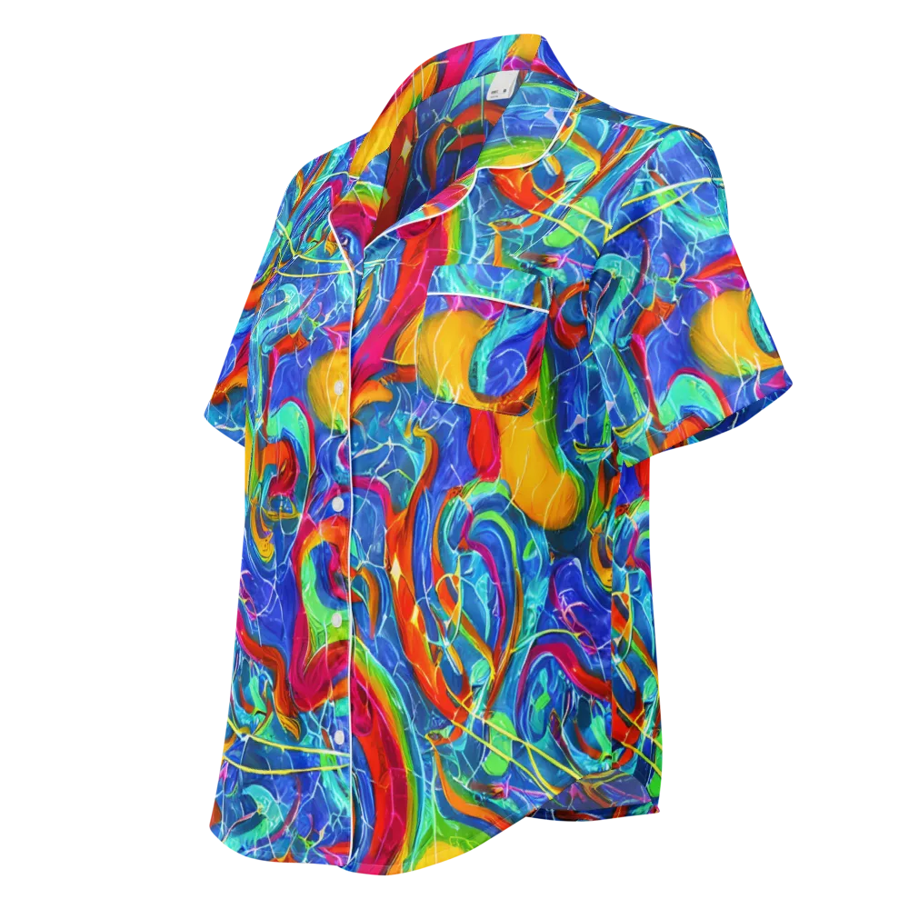Mosaic Mirage on Women's Short Sleeve Pajama Top — Left Front