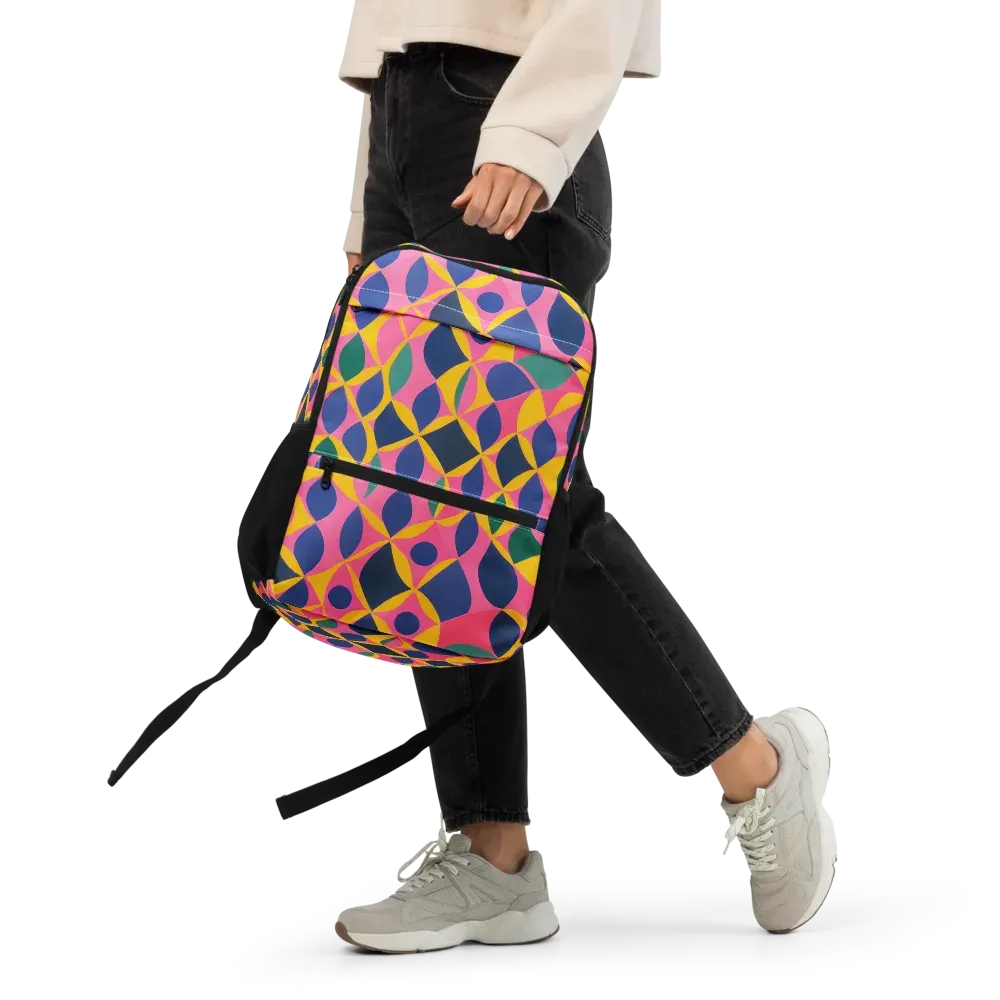 Neon Petal Grid on Utility Backpack — Front