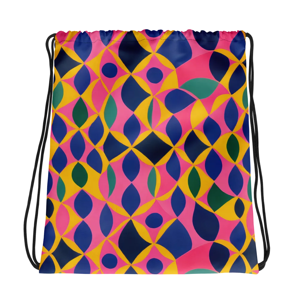 Neon Petal Grid on Drawstring Bag — Photo