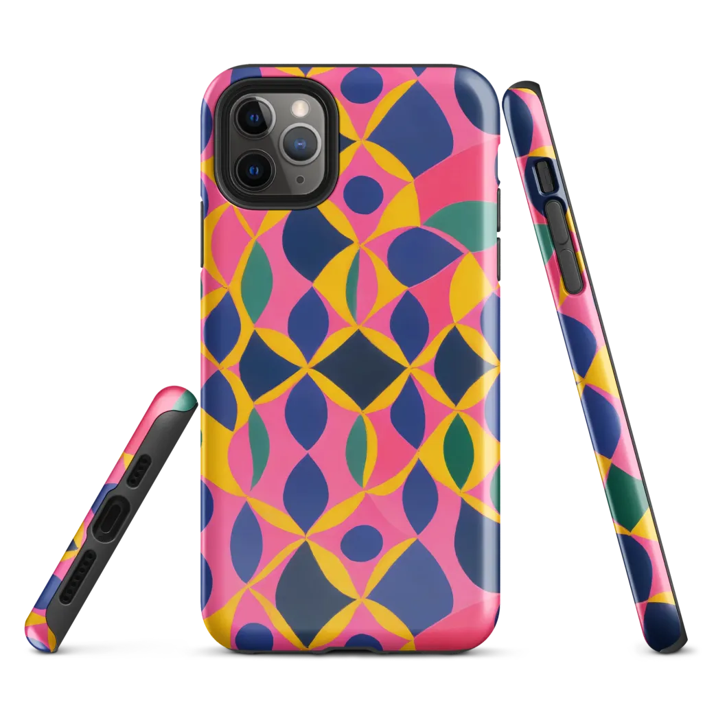 Neon Petal Grid on Tough Case for iPhone® — Front