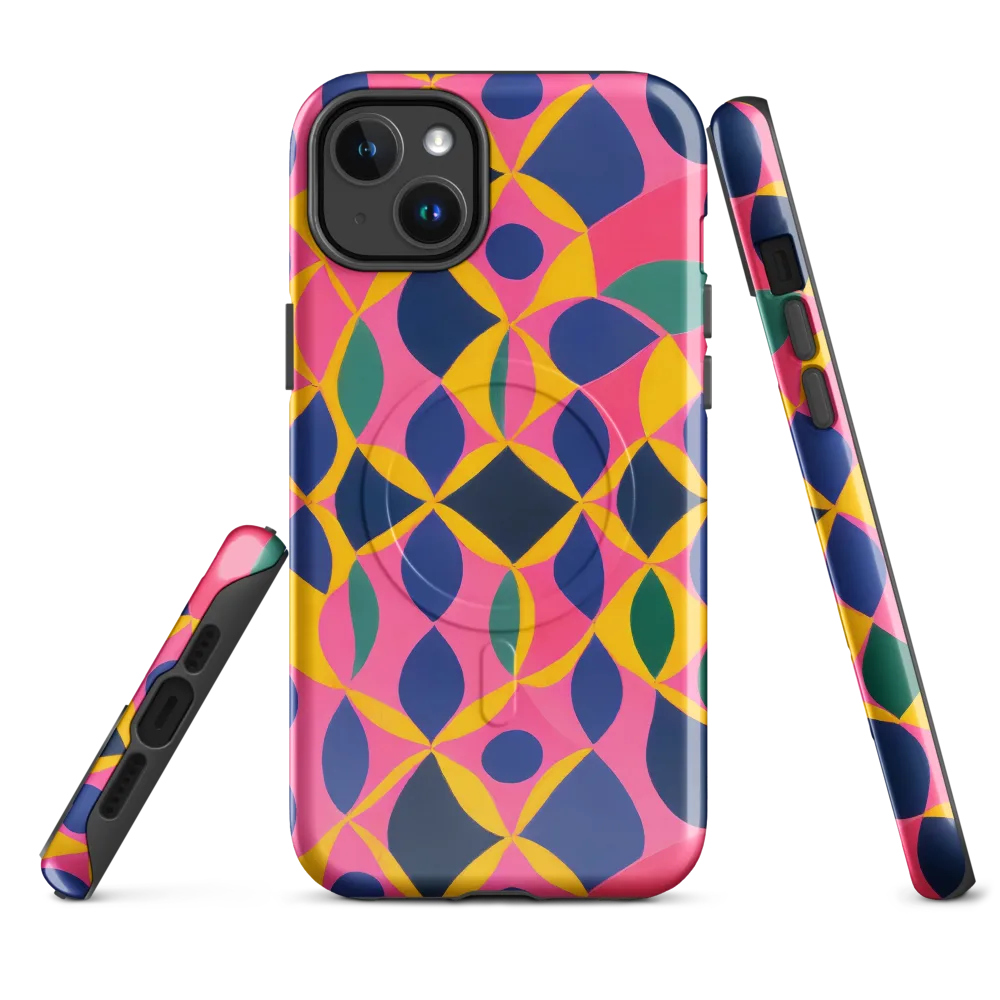 Neon Petal Grid on MagSafe Tough Case for iPhone® — Front