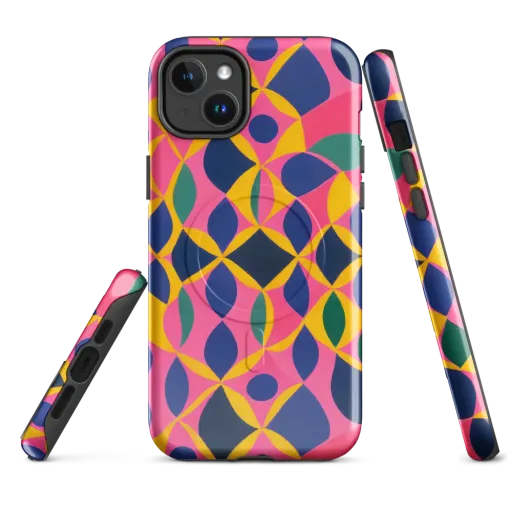 Neon Petal Grid on a MagSafe Tough Case for iPhone®
