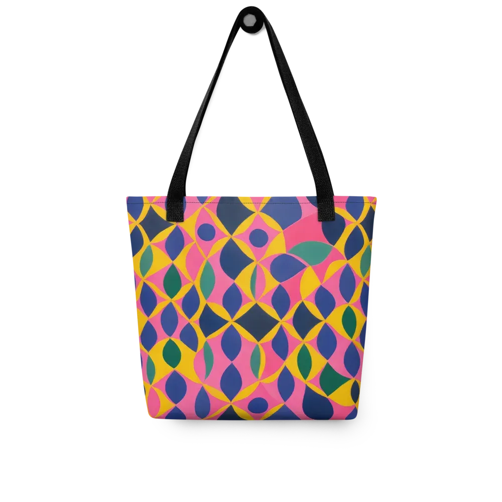 Neon Petal Grid on Tote Bag — Front