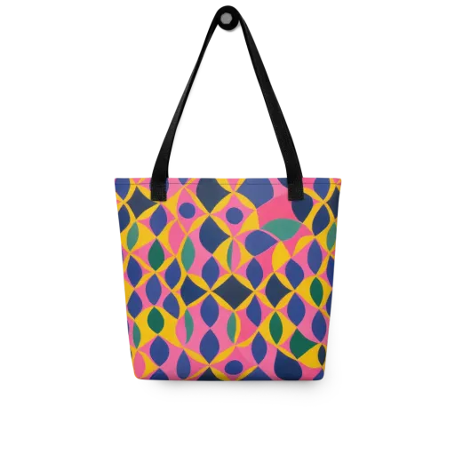 Neon Petal Grid on a Tote Bag