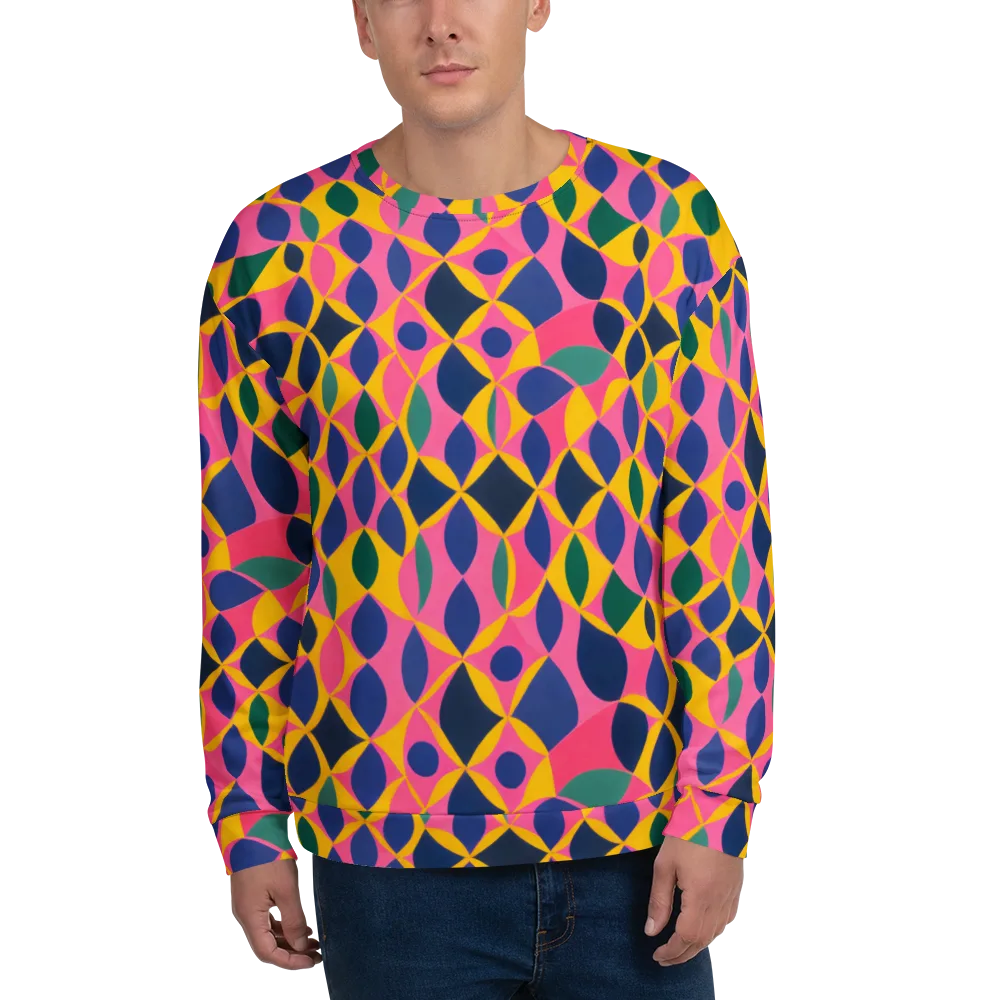 Neon Petal Grid on Sweatshirt — Front