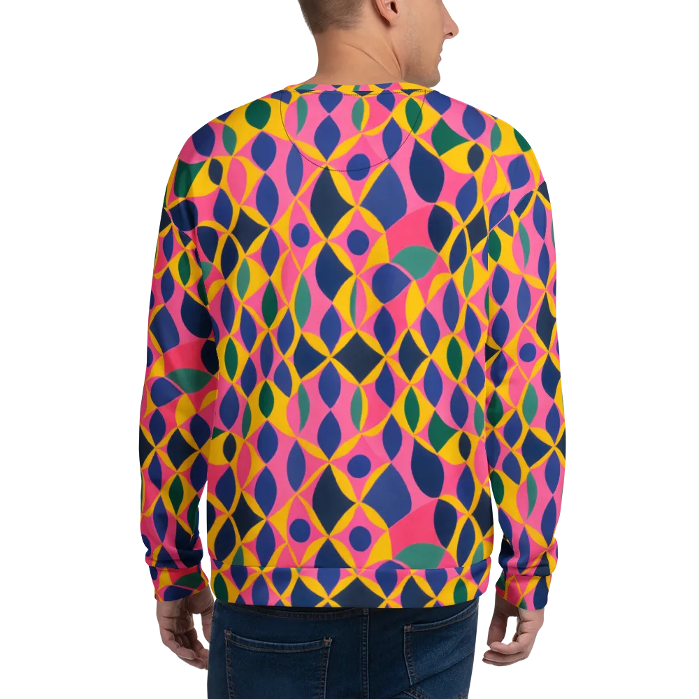 Neon Petal Grid on Sweatshirt — Back