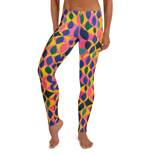 Neon Petal Grid on a Leggings