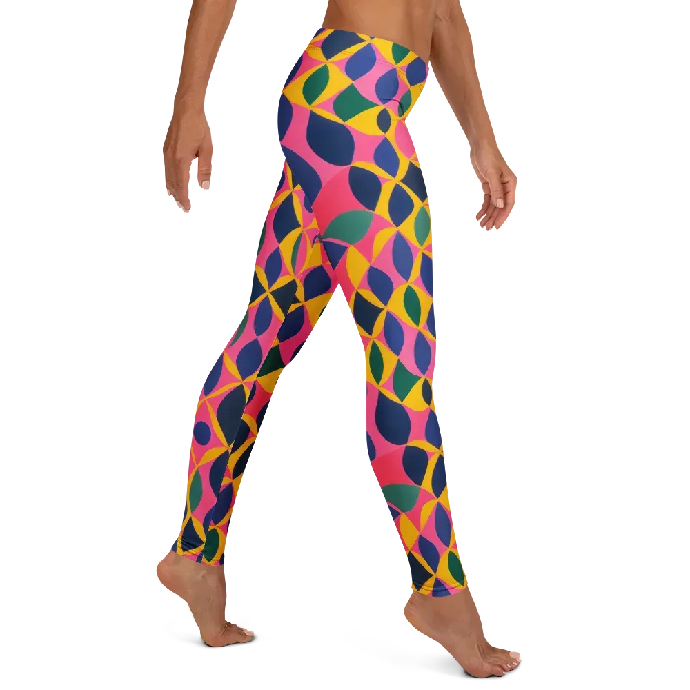 Neon Petal Grid on Leggings — Right