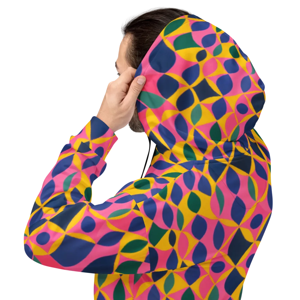 Neon Petal Grid on Hoodie — Back