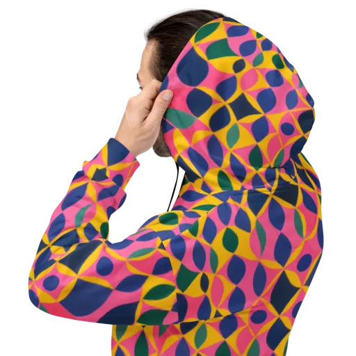 Neon Petal Grid on a Hoodie
